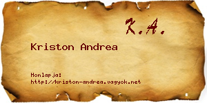Kriston Andrea névjegykártya