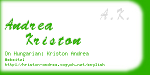 andrea kriston business card